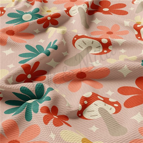 Floral Printed Liverpool Bullet Textured Stretch Solid Strip Thick Knit Jersey Fabric