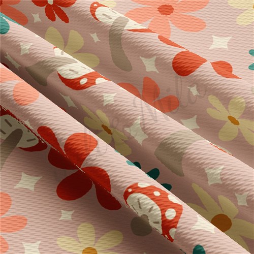 Floral Printed Liverpool Bullet Textured Stretch Solid Strip Thick Knit Jersey Fabric