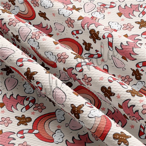 Pink Christmas Printed Liverpool Fabric AC2 & Get a Free $89.99 Embroidery Bundle