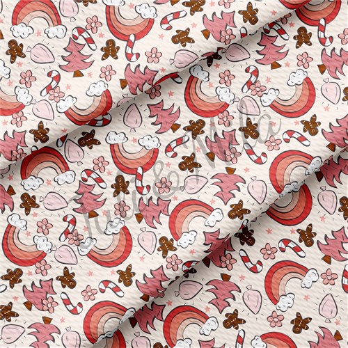Pink Christmas Printed Liverpool Fabric AC2 & Get a Free $89.99 Embroidery Bundle