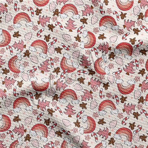 Pink Christmas Printed Liverpool Fabric AC2 & Get a Free $89.99 Embroidery Bundle