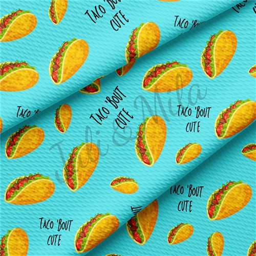 Taco About Cute Printed Taco Liverpool Bullet Textured Stretch Solid Strip Thick Knit Jersey Fabric