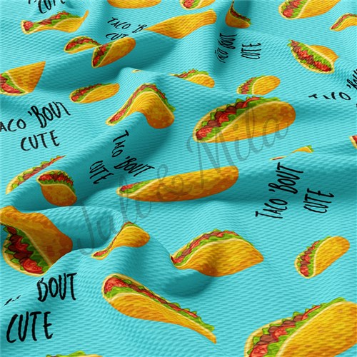Taco About Cute Printed Taco Liverpool Bullet Textured Stretch Solid Strip Thick Knit Jersey Fabric