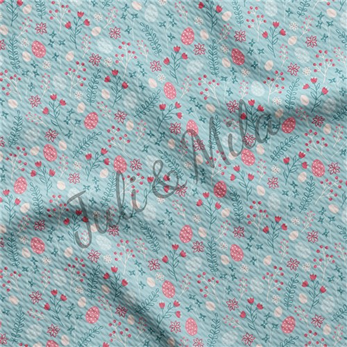 Easter Printed Liverpool Fabric Egg Bunny Pastel (E9) & Get a Free $89.99 Embroidery Bundle
