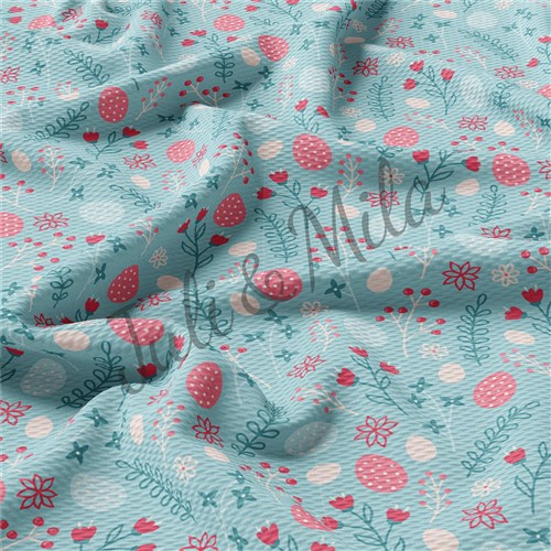 Easter Printed Liverpool Fabric Egg Bunny Pastel (E9) & Get a Free $89.99 Embroidery Bundle