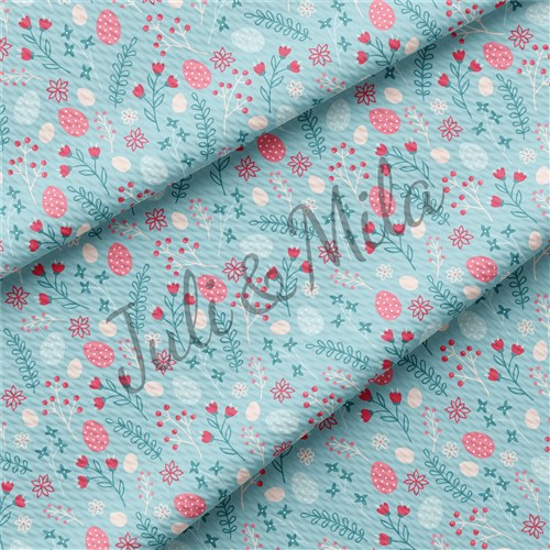 Easter Printed Liverpool Fabric Egg Bunny Pastel (E9) & Get a Free $89.99 Embroidery Bundle