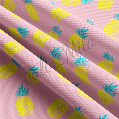 Pineapple Printed Liverpool 4 Way Fabric Pineapple & Get a Free $89.99 Embroidery Bundle