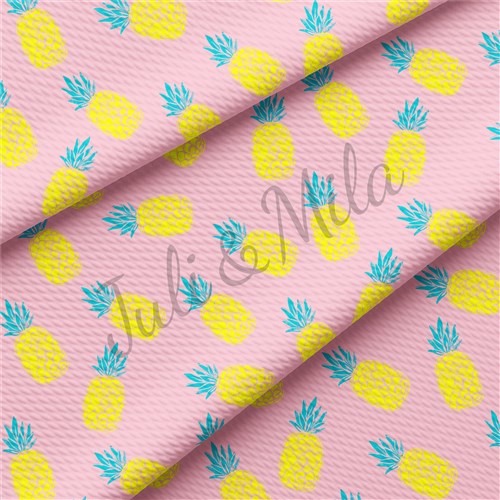Pineapple Printed Liverpool 4 Way Fabric Pineapple & Get a Free $89.99 Embroidery Bundle