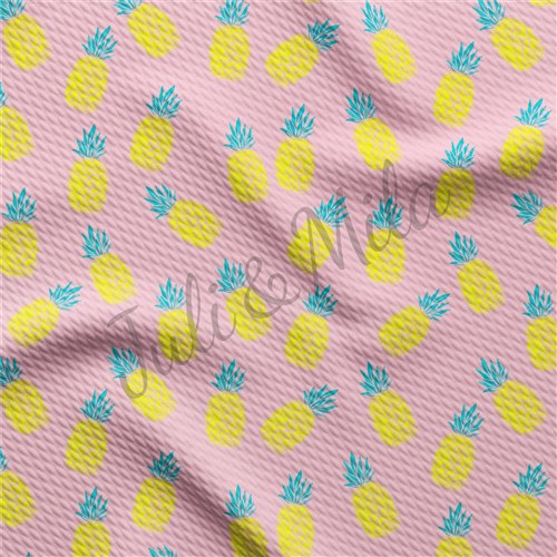 Pineapple Printed Liverpool 4 Way Fabric Pineapple & Get a Free $89.99 Embroidery Bundle