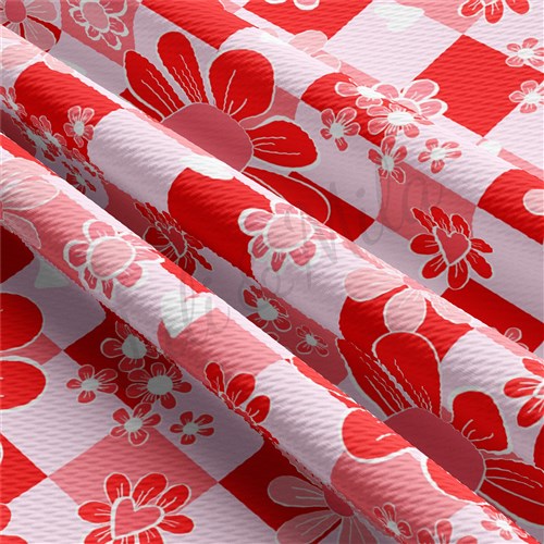 Valentine's Day Printed Liverpool Bullet Textured Stretch Solid Strip Thick Knit Jersey Fabric