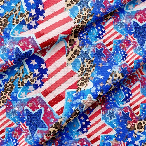 Patriotic 4th of July Printed Liverpool Fabric AA2136 & Get a Free $89.99 Embroidery Bundle