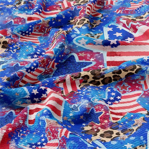 Patriotic 4th of July Printed Liverpool Fabric AA2136 & Get a Free $89.99 Embroidery Bundle