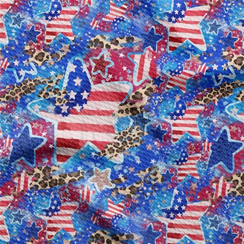 Patriotic 4th of July Printed Liverpool Fabric AA2136 & Get a Free $89.99 Embroidery Bundle