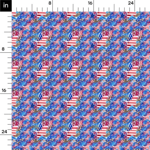 Patriotic 4th of July Printed Liverpool Fabric AA2136 & Get a Free $89.99 Embroidery Bundle