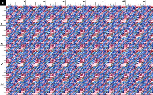 Patriotic 4th of July Printed Liverpool Fabric AA2136 & Get a Free $89.99 Embroidery Bundle