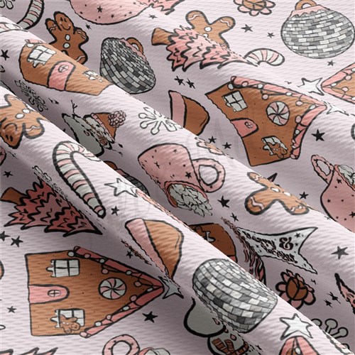 Christmas Christmas Liverpool Bullet Textured Stretch Solid Strip Thick Knit Jersey Fabric