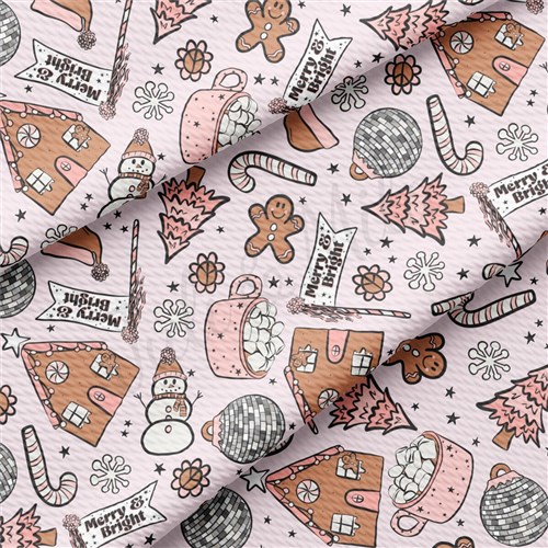 Christmas Christmas Liverpool Bullet Textured Stretch Solid Strip Thick Knit Jersey Fabric