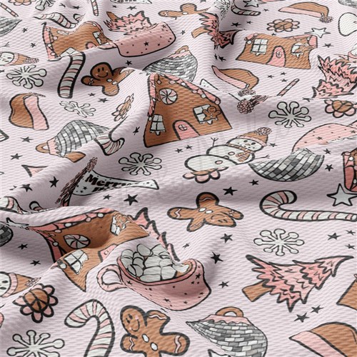 Christmas Christmas Liverpool Bullet Textured Stretch Solid Strip Thick Knit Jersey Fabric
