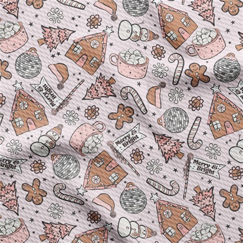 Christmas Christmas Liverpool Bullet Textured Stretch Solid Strip Thick Knit Jersey Fabric