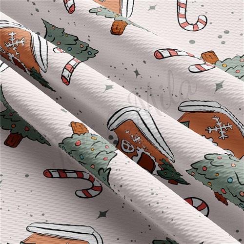 Christmas Printed Liverpool Bullet Textured Stretch Solid Strip Thick Knit Jersey Fabric