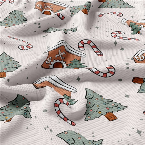 Christmas Printed Liverpool Bullet Textured Stretch Solid Strip Thick Knit Jersey Fabric