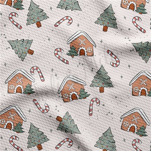 Christmas Printed Liverpool Bullet Textured Stretch Solid Strip Thick Knit Jersey Fabric