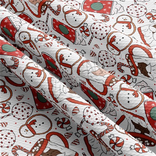 Latte Christmas Liverpool Bullet Textured Stretch Solid Strip Thick Knit Jersey Fabric