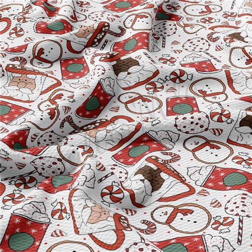 Latte Christmas Liverpool Bullet Textured Stretch Solid Strip Thick Knit Jersey Fabric