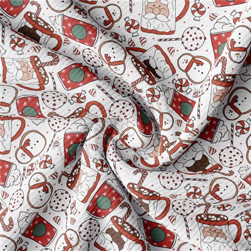Latte Christmas Liverpool Bullet Textured Stretch Solid Strip Thick Knit Jersey Fabric