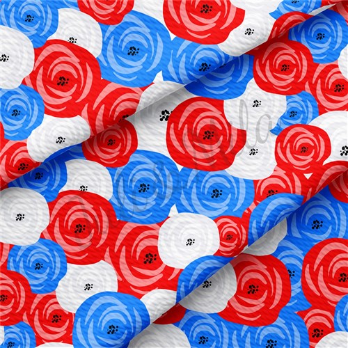 Patriotic 4th of July PT40 Liverpool Bullet Textured Stretch Solid Strip Thick Knit Jersey Fabric