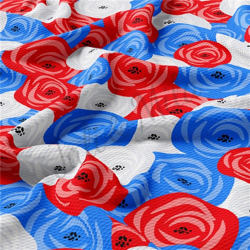 Patriotic 4th of July PT40 Liverpool Bullet Textured Stretch Solid Strip Thick Knit Jersey Fabric