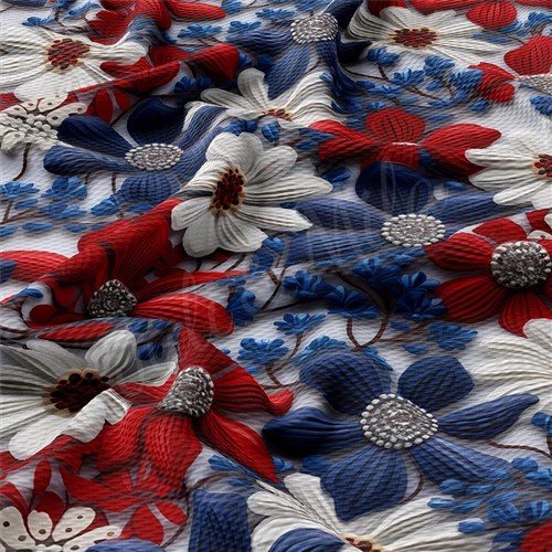 Embroidery Printed Liverpool Fabric AA1787 & Get a Free $89.99 Embroidery Bundle