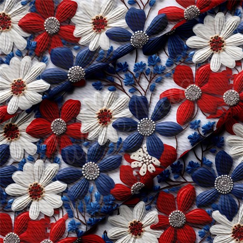 Embroidery Printed Liverpool Fabric AA1787 & Get a Free $89.99 Embroidery Bundle