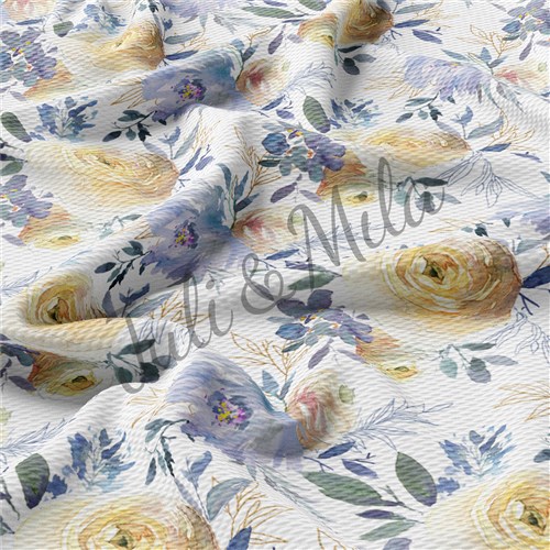 Printed Floral Liverpool Fabric Bow Floral (F21) & Get a Free $89.99 Embroidery Bundle