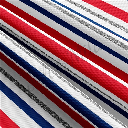 Patriotic 4th of July Liverpool Bullet Textured Stretch Solid Strip Thick Knit Jersey Fabric
