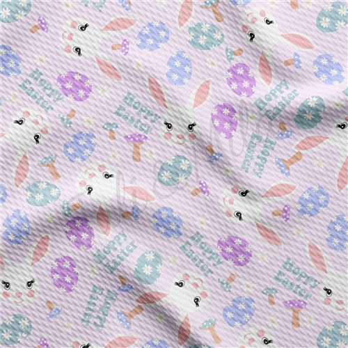 Easter East102 TBP101 Liverpool Bullet Textured Stretch Solid Strip Thick Knit Jersey Fabric