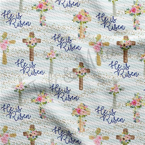 Easter Liverpool Fabric Easter75 He is Risen TBP102 & Get a Free $89.99 Embroidery Bundle