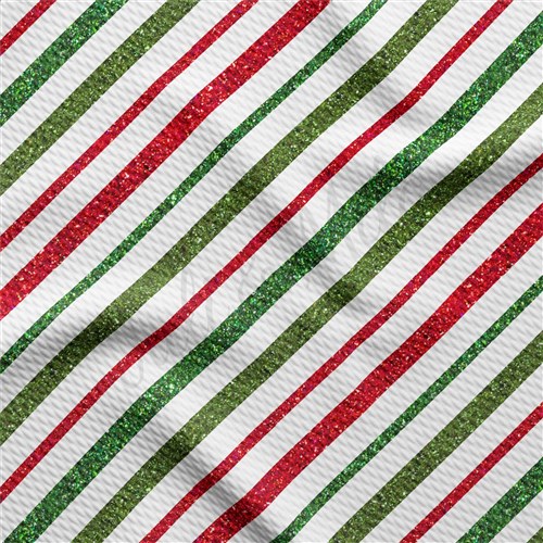 Christmas Printed Liverpool Bullet Textured Stretch Solid Strip Thick Knit Jersey Fabric