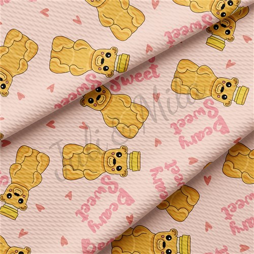 Valentine's Day bearysweet Liverpool Bullet Textured Stretch Solid Strip Thick Knit Jersey Fabric