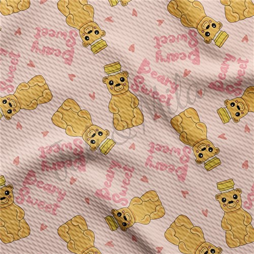 Valentine's Day bearysweet Liverpool Bullet Textured Stretch Solid Strip Thick Knit Jersey Fabric