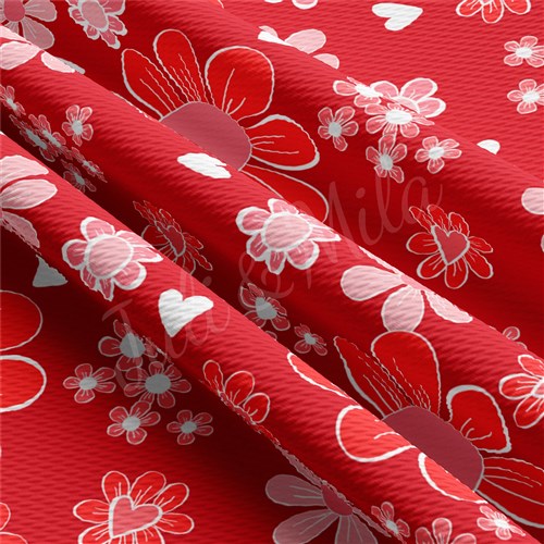 Valentine's Day Printed Liverpool Bullet Textured Stretch Solid Strip Thick Knit Jersey Fabric