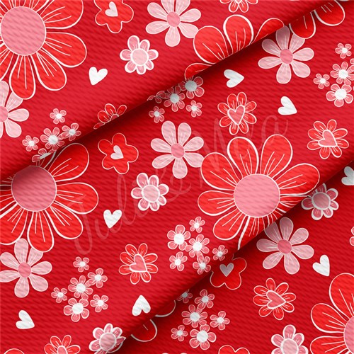 Valentine's Day Printed Liverpool Bullet Textured Stretch Solid Strip Thick Knit Jersey Fabric