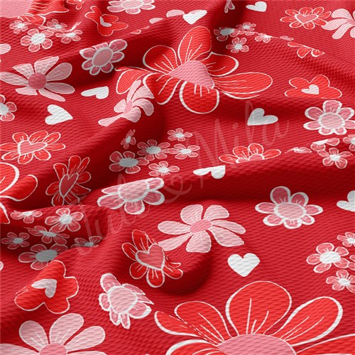 Valentine's Day Printed Liverpool Bullet Textured Stretch Solid Strip Thick Knit Jersey Fabric