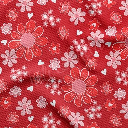 Valentine's Day Printed Liverpool Bullet Textured Stretch Solid Strip Thick Knit Jersey Fabric