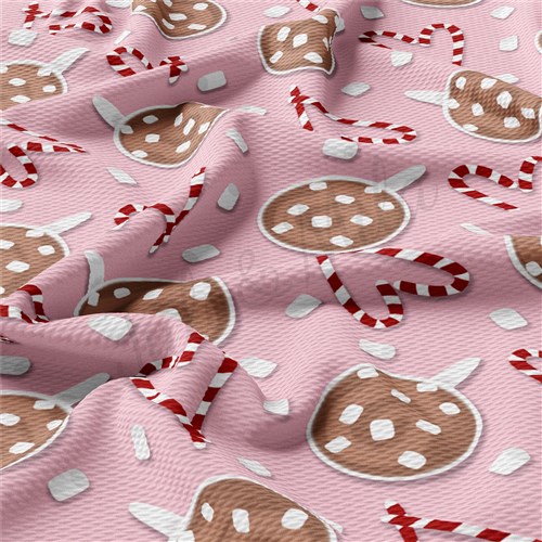 Christmas Printed Liverpool Bullet Textured Stretch Solid Strip Thick Knit Jersey Fabric