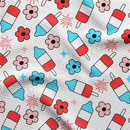 4th of July Patriotic Printed Liverpool Fabric AA1802 & Get a Free $89.99 Embroidery Bundle