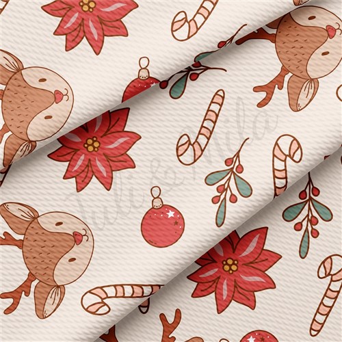 Christmas Christmas Liverpool Bullet Textured Stretch Solid Strip Thick Knit Jersey Fabric
