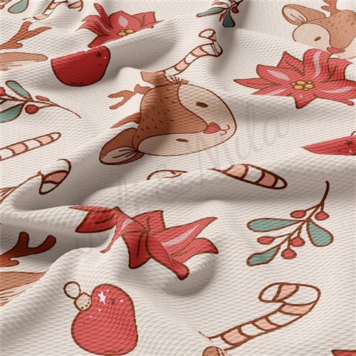 Christmas Christmas Liverpool Bullet Textured Stretch Solid Strip Thick Knit Jersey Fabric