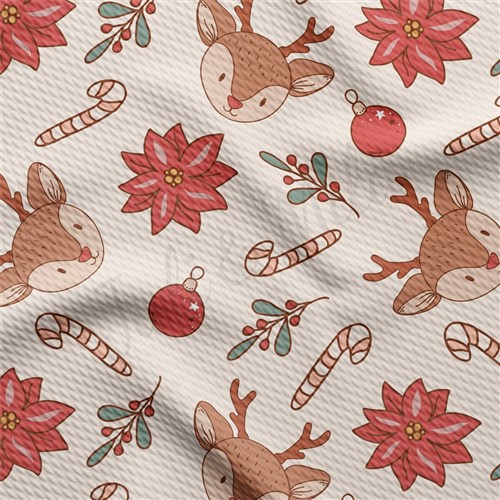 Christmas Christmas Liverpool Bullet Textured Stretch Solid Strip Thick Knit Jersey Fabric
