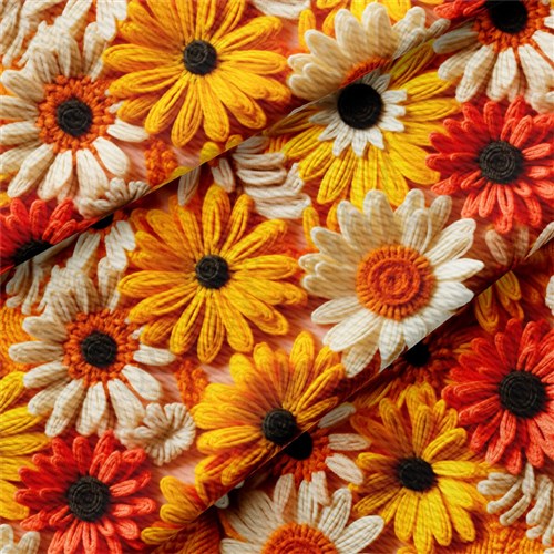 Fall Floral Pumpkin Fabric AA1924 flowers Embroidery & Get a Free $89.99 Embroidery Bundle